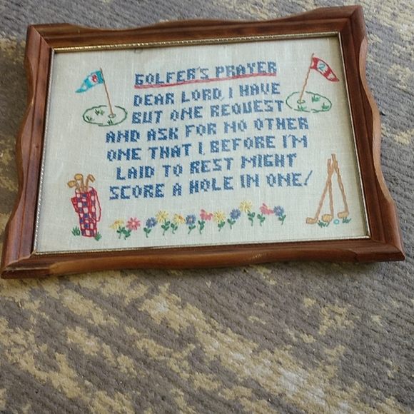 Embroidery Other - Sampler/needlework,Golfers Prayer,EUC, vintage